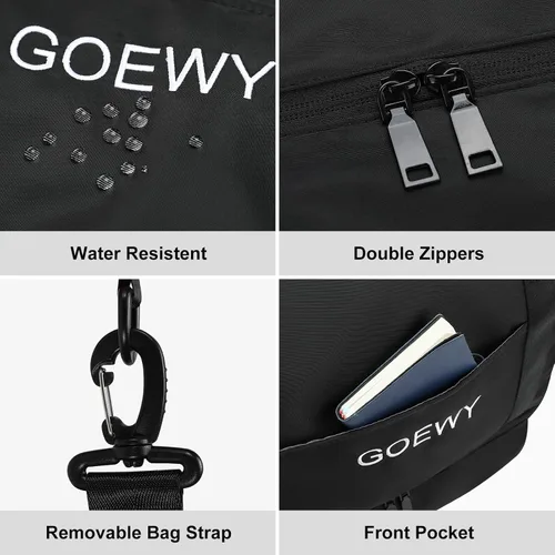 Vista 6 de Bolsa de gimnasio para mujer, bolsa deportiva para hombres con compartimento para zapatos, bolsas de viaje con bolsillo húmedo, escuela, yoga