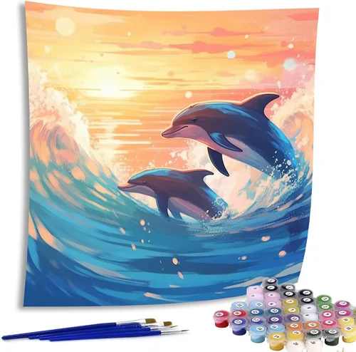 Vista 5 de Diymood Pintura por números para adultos, Navidad, pintura al óleo de muñeco de nieve, kits de pintura acrílica por números para niños, adultos