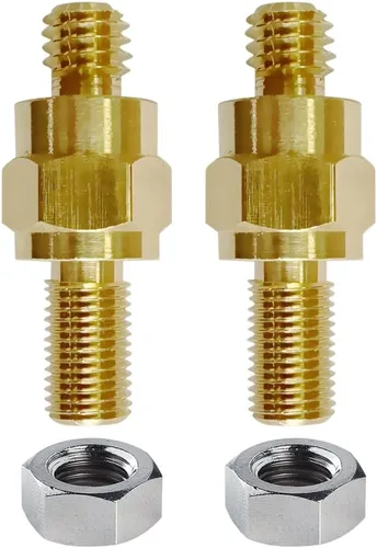 Vista 5 de Ampper 3/8"-16 y 3/8"-24 pernos de terminal de batería de poste lateral largo de latón, poste lateral estándar de batería extensor compatible