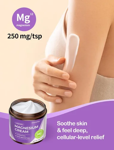 Vista 4 de stilip Crema Tópica Natural de Magnesio para el Sueño, Loción Nocturna de Magnesio para el Dolor y Calambres en las Piernas, Relajación Muscular