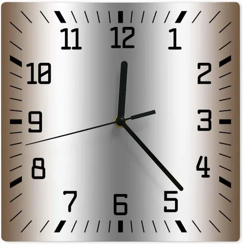 Vista 10 de Reloj de pared de madera blanco y negro degradado, silencioso, sin tictac, simple, abstracto, a rayas, estilo granja, cuadrado, funciona
