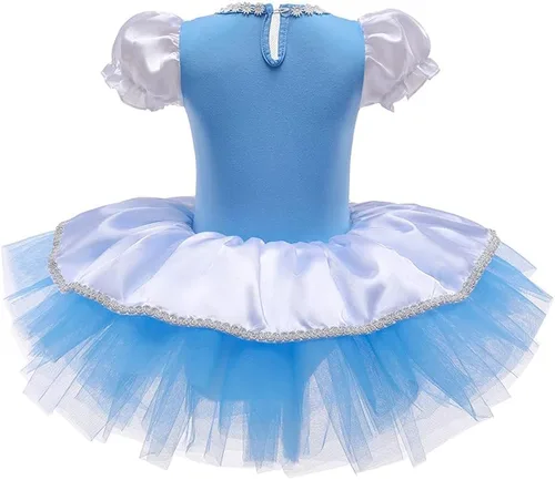 Vista 3 de REXREII Vestido tutú de princesa para niñas pequeñas, Rapunzel Sofía, Blancanieves, Frozen Elsa, disfraz de Halloween