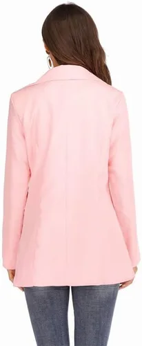 Vista 3 de Andongnywell - Blazer de manga larga para mujer, estilo casual, frente abierto, color liso, con bolsillos