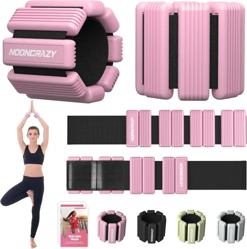 Vista 15 de Pilates - Pesas de tobillo y muñeca para mujer, juego de 2 pesas portátiles y fuertes para brazos y piernas (1 libra/2.2 libras cada una), pesas