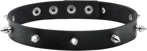 Vista 2 de Manfnee Pulsera gótica punk con remaches de clavos de metal, ajustable C: 3 piezas