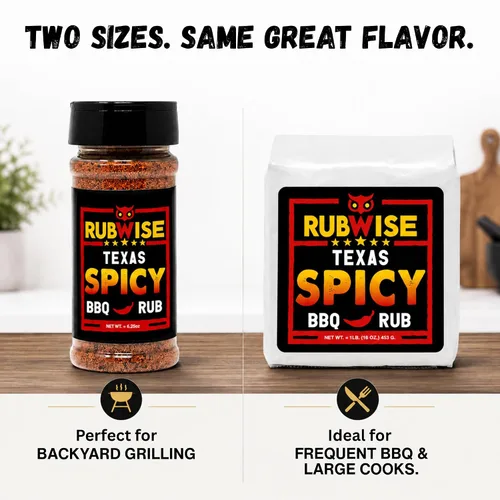 Vista 5 de RubWise Texas Style Spicy BBQ Rub, sin condimento MSG, 6.25 onzas