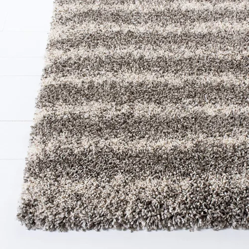 Vista 3 de SAFAVIEH Hudson Shag Collection - Alfombra para pasillo, 2 pies 3 pulgadas x 8 pies, color gris y marfil, diseño abstracto moderno, no desprende