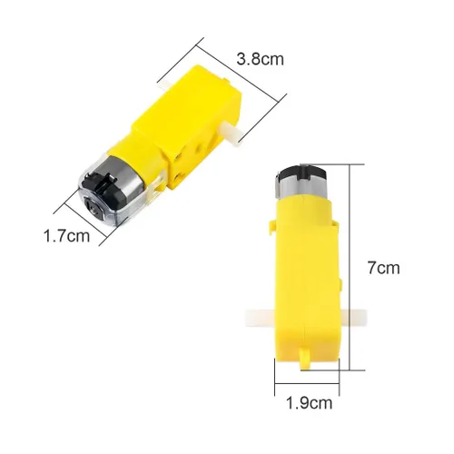 Vista 6 de 4 piezas TT Motor Smart Car Robot Gear Motor 1:48 Magnético 2 ruedas de tracción en las cuatro ruedas de coche inteligente Robot Rueda de goma