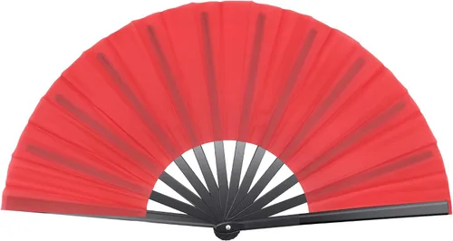 Vista 8 de Quacc Ventilador de mano plegable grande de 13 pulgadas, tela de nailon vintage, retro, gran abanico para baile de línea, festival chino de Kung Fu
