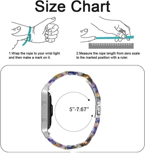 Vista 6 de Correa de resina compatible con Fitbit Blaze, carcasa de marco de metal para mujeres y hombres + accesorio de resina Azul
