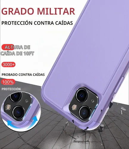 Vista 3 de Diverbox Funda para iPhone 13 [a prueba de golpes] [a prueba de caídas] [protector de pantalla de vidrio templado + protector de lente de cámara]
