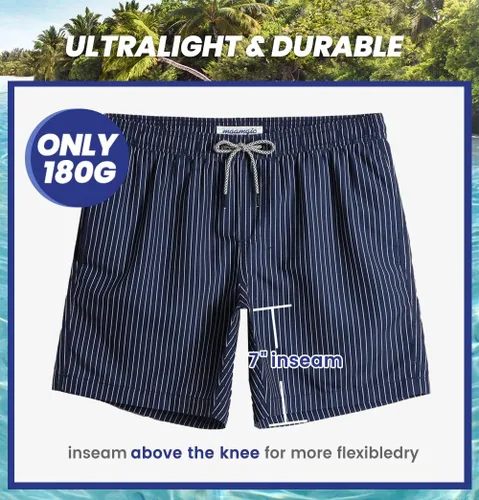Vista 5 de maamgic Mens Slim Fit Swim Shorts Swim Trunks 7 inch Quick Dry Mens Bathing Suits with Mesh Lining