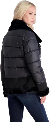 Vista 3 de TAHARI Women's Saylor Mixed Media Puffer Coat