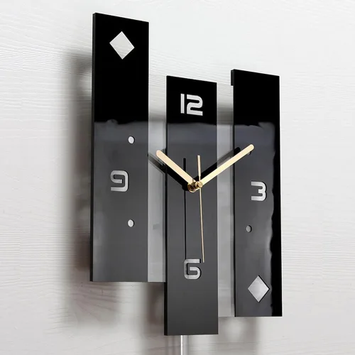 Vista 4 de SHISEDECO Creative Mute - Reloj de péndulo grande moderno en blanco y negro, decoración silenciosa moderna decorativa para el hogar, cocina, sala