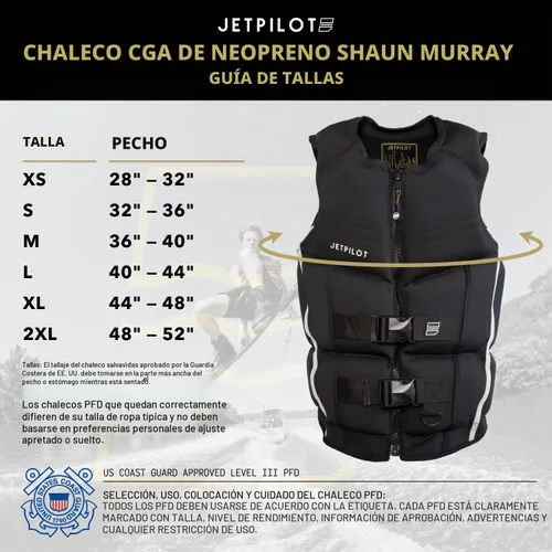 Vista 8 de Jetpilot Chaleco salvavidas aprobado por la Guardia Costera de neopreno Shaun Murray PFD
