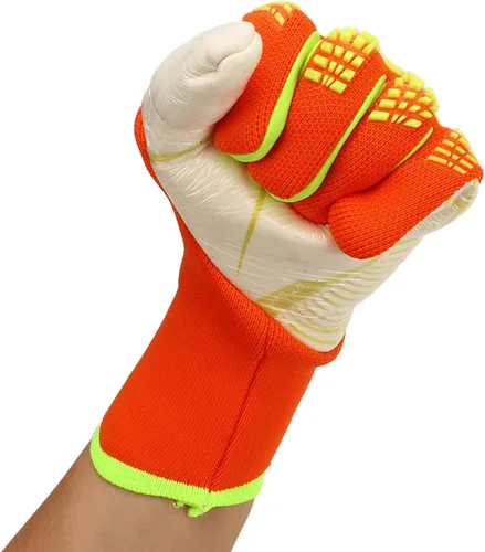 Vista 7 de Soccer Goalie Gloves for Men Women, Anti Slip Soccer Goalkeeper Gloves, Premium Latex Palm with Finger Protection, Breathable Nylon Backhand, Orange
