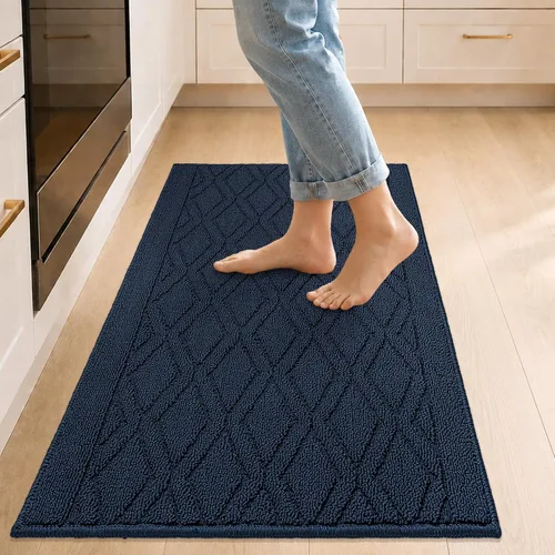 Vista 26 de COSY HOMEER Tapete de cocina antideslizantes, absorbentes para el piso, alfombra de cocina lavable, tapete de pie para fregadero, alfombra de Beige