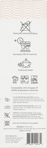 Vista 4 de Descalcificador líquido para máquinas de espresso y la mayoría de los tipos de cafeteras