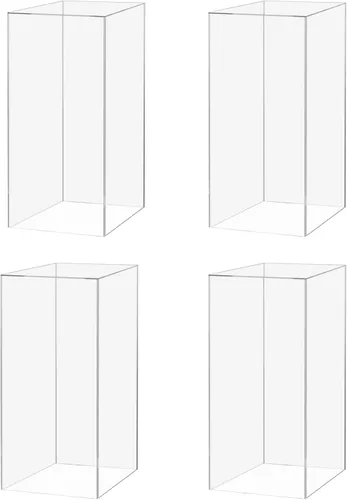 Vista 28 de Caja elevadora de acrílico de 12 x 12 x 16 pulgadas, trono transparente con un lado abierto sin tapa, versátil rectangular Lucite para productos al