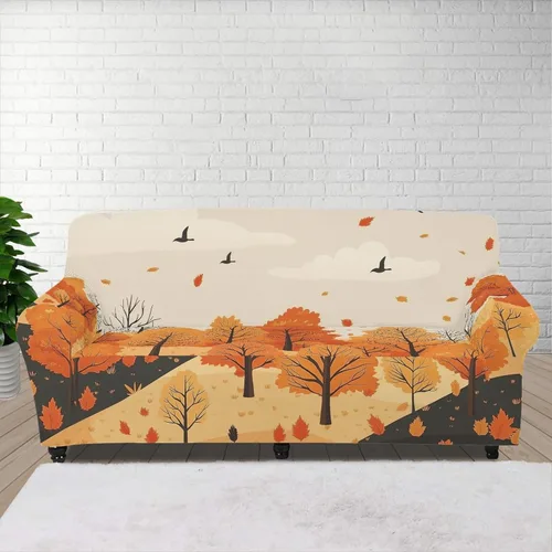 Vista 89 de Horeset Funda elástica para silla con diseño de flores hippie otoñales, funda para sofá, lavable, protección de muebles con espuma antideslizante