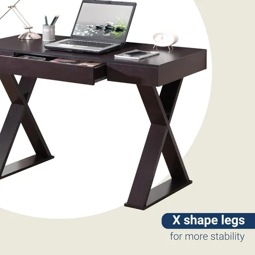 Vista 7 de Techni Mobili Escritorio moderno con cajón, color espresso