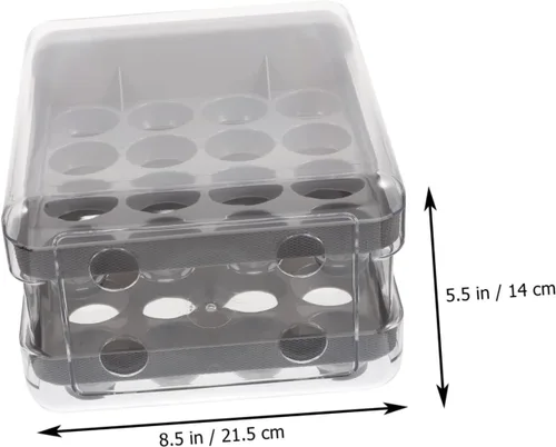 Vista 3 de Caja de almacenamiento para huevos estilo cajón de huevos 32 compartimentos reutilizable almacenamiento de cocina