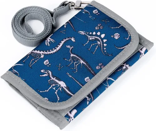 Vista 6 de Choco Mocha Carteras infantiles para niños, Dinosaurio Fósil-Azul, Moderno