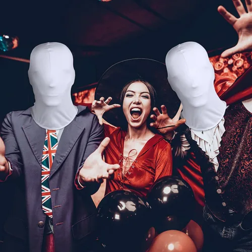 Vista 2 de Zhanmai 6 piezas de máscara de cara completa de Halloween cubierta de cara completa de elastano máscara de capucha máscara de piel cubierta de piel
