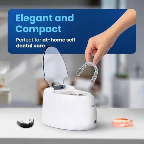 Vista 16 de iSonic Limpiador ultrasónico de dentadura/alineador/retenedor para todos los aparatos dentales y de la apnea del sueño (F3900)
