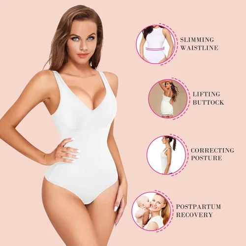 Vista 2 de Nebility Faja moldeadora de cintura con cuello en V para mujer
