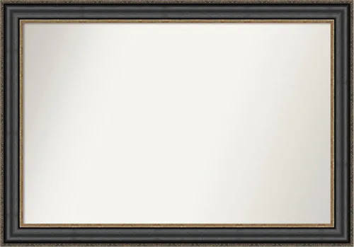 Vista 466 de Amanti Art Espejo personalizado, espejo de baño negro puente, espejo de pared o espejo de tocador de baño sobre el fregadero (26 x 26 pulgadas)