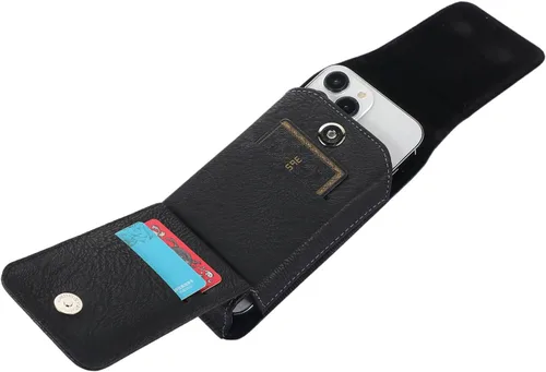 Vista 7 de Funda de piel sintética para teléfono celular, funda giratoria con clip para cinturón para iPhone 17 Pro Max 16 Pro Max, Samsung Galaxy S25 Ultra