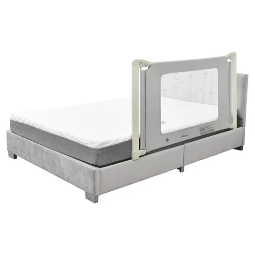 Vista 10 de BABY JOY Riel de cama para niños pequeños, rieles laterales de seguridad extra largos de elevación vertical de 59 pulgadas con doble bloqueo, Gris