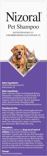 Vista 8 de Nizoral Champú para mascotas Ketoconazol, 16 onzas, clorhexidina, perros