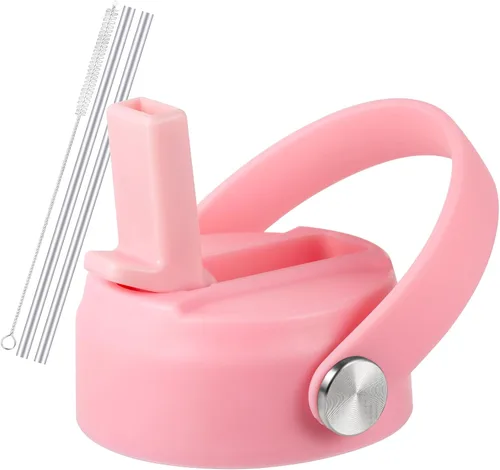Vista 20 de Tapa de popote RRegeny para Hidromatraz de Boca Ancha 32 40 oz, Tapas con asa flexible compatible con Hidromatraz, Tapa deportiva de repuesto