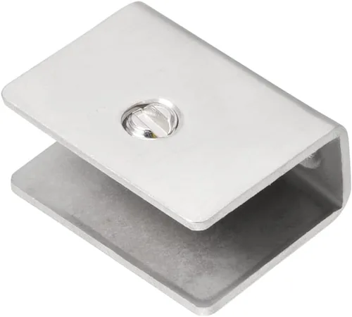 Vista 4 de uxcell Soportes de estante de vidrio Soporte de clip de abrazadera de acero inoxidable Rectángulo para 0.315-0.472 in de espesor 2pcs