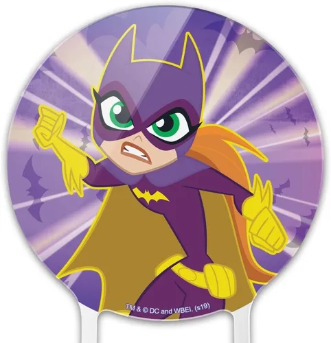 Vista 3 de Acrílico DC Super Hero Girls Batgirl Cake Topper Decoración de fiesta para boda, aniversario, cumpleaños, graduación
