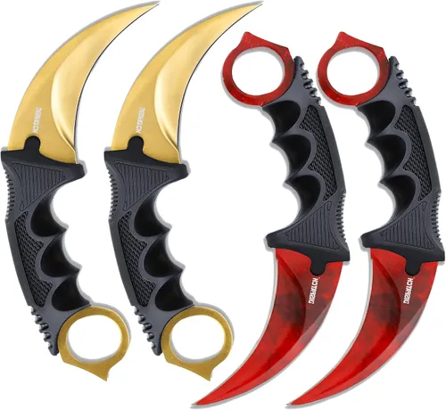 Vista 10 de Dispatch Karambit Cuchillo táctico de hoja fija para acampar, cuchillo de caza al aire libre con funda y cable, adecuado para senderismo, aventura