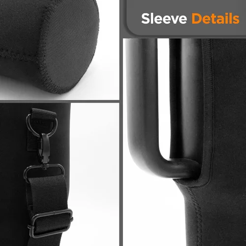 Vista 5 de Bolsa bandolera ajustable para vaso Stanley de 40 onzas con asa, funda protectora de repuesto con correa para el hombro, accesorios de copa