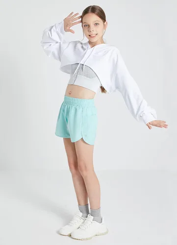 Vista 6 de BALEAF Pantalones cortos deportivos de baloncesto y fútbol para niñas, con forro para tenis, correr, entrenamiento, con bolsillos