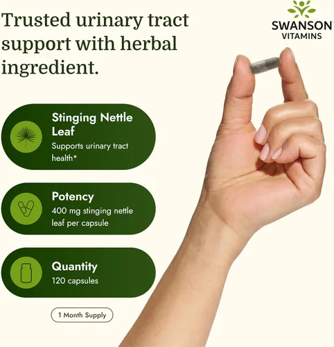 Vista 3 de Swanson Hoja de ortiga (Urtica Dioica) – Suplemento herbario que promueve el tracto urinario y el apoyo a la salud respiratoria – Puede apoyar