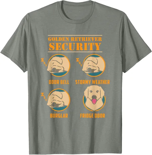 Vista 33 de Camisa Golden Retriever de seguridad Golden Retriever para perro divertido, Negro, S
