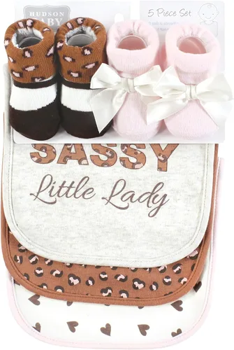 Vista 185 de Hudson Baby Conjunto de babero y calcetines unisex de algodón para bebé