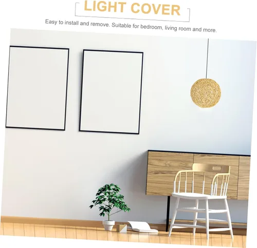 Vista 2 de DOITOOL 2 sets cubierta de luz de uso interior tejida pantalla lámpara colgante decorativa para dormitorio 2 unids*2