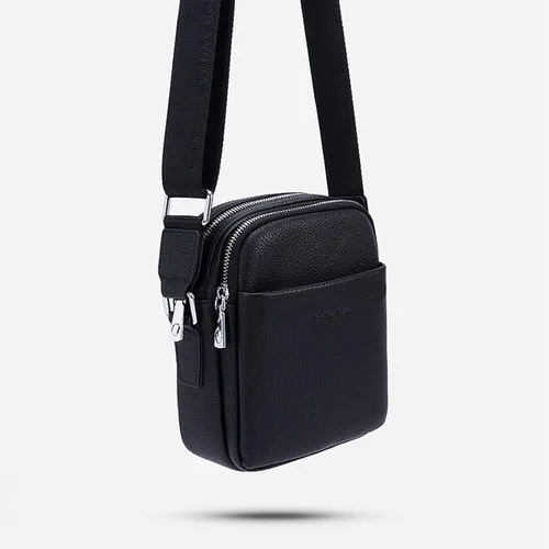 Vista 9 de Colins Keirs Bolsa de mensajero para hombre, correa ajustable casual, bolsa lateral para hombre, bolsa de hombro de cuero genuino para hombre, bolsa