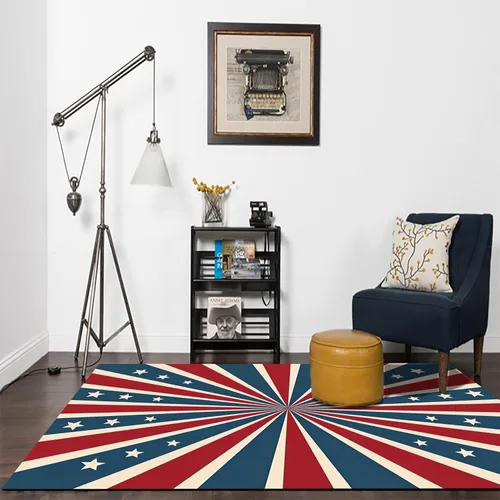 Vista 12 de Alfombra moderna y contemporánea con bandera estadounidense para interiores, 3 x 4 pies, alfombra antideslizante con temática de camuflaje verde