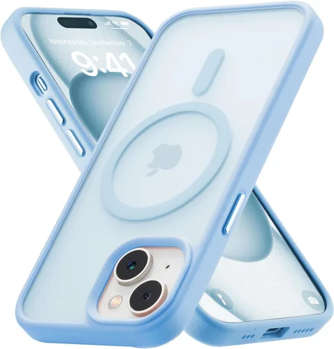 Vista 91 de Tigowos Funda magnética para iPhone 15, resistente a las caídas, sensación de piel mate, a prueba de golpes, ajuste delgado para iPhone 15, negro