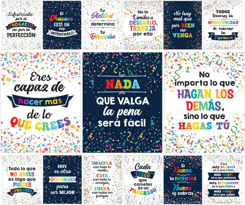 Vista 12 de Decorably 15 carteles de aula de español boho arco iris escuela secundaria Arco iris Boho
