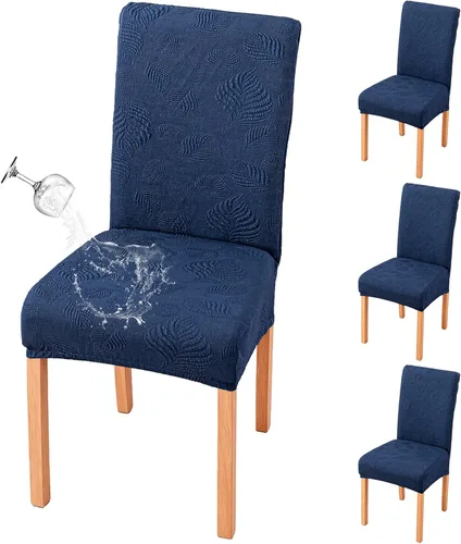 Vista 21 de Genina - Juego de 2 fundas impermeables para sillas de comedor, fundas para sillas de cocina, color beige