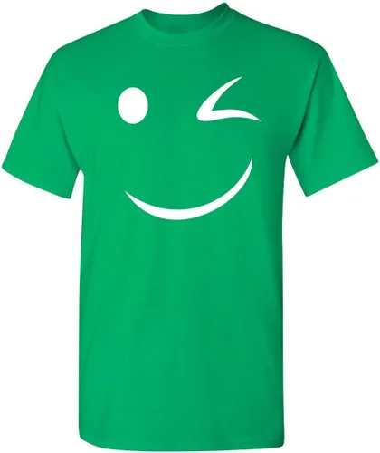 Vista 9 de Camiseta divertida con diseño de cara sonriente con texto en inglés «Happy Wink»